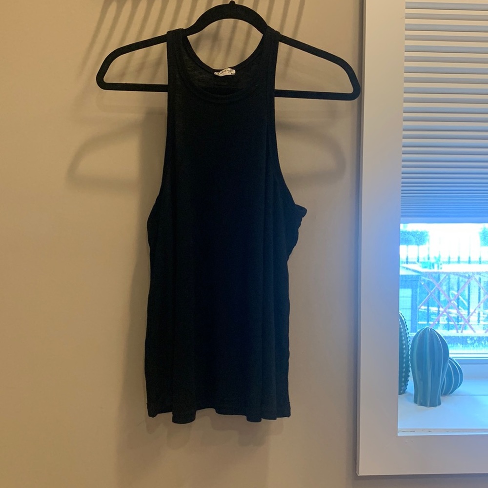 Free people initimatel black high neck swing ribbed tank M